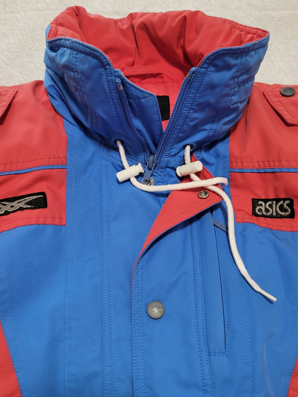 Vintage ASICS Blue & Red Hooded Ski Jacket Made In Japan - Picture 5 of 10